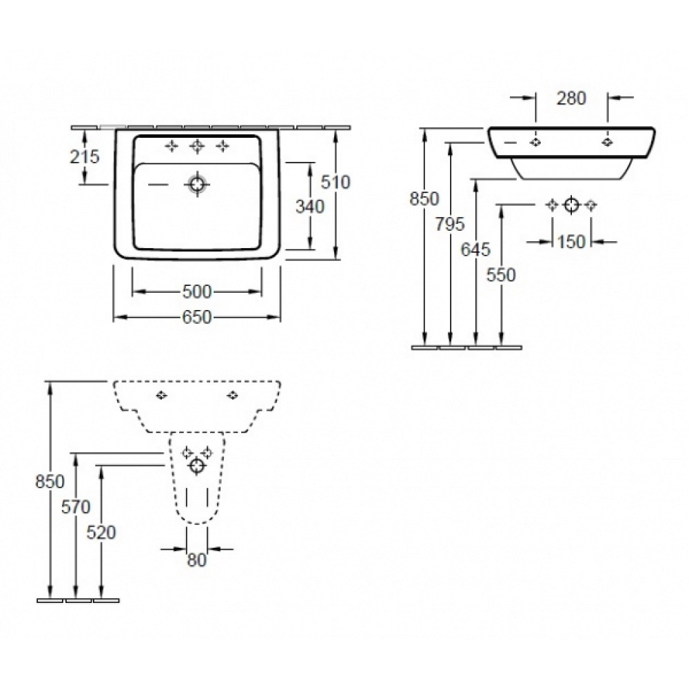 Умивальник VILLEROY & BOCH VERITY DESIGN 51036501