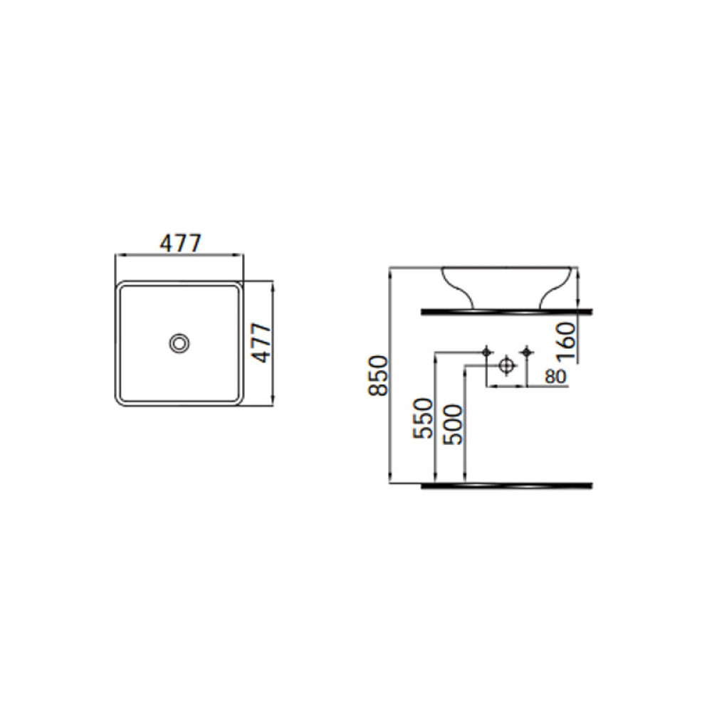 Умывальник IDEVIT Square 0101-2486
