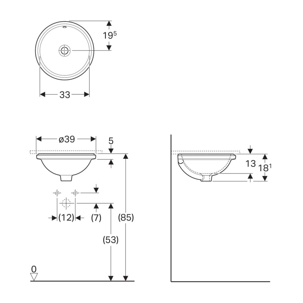 Умывальник GEBERIT VariForm 500.745.01.2