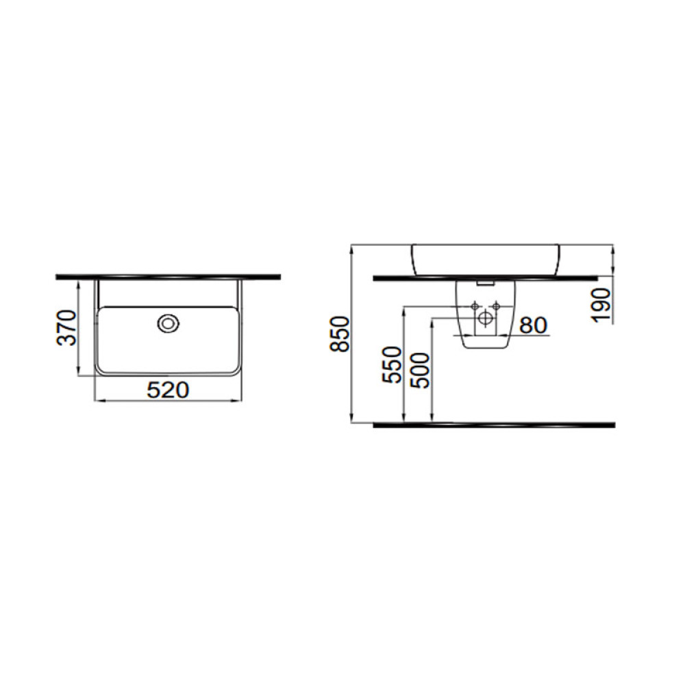 Умывальник IDEVIT Nova 3501-0505