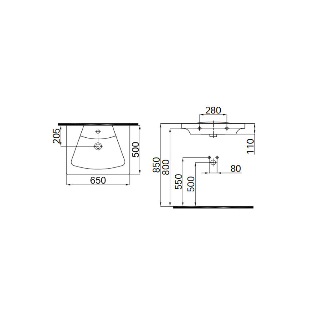 Умывальник IDEVIT Vega 2801-0505