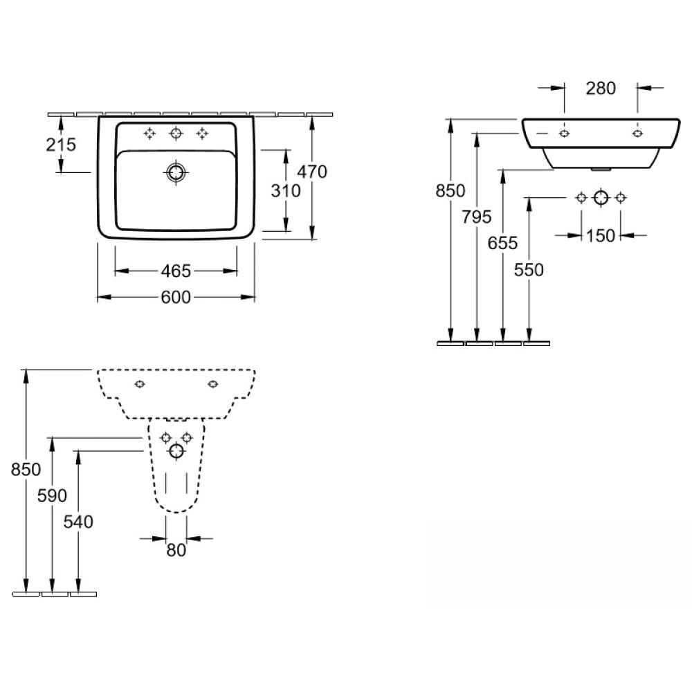 Умивальник VILLEROY & BOCH VERITY DESIGN 51036001