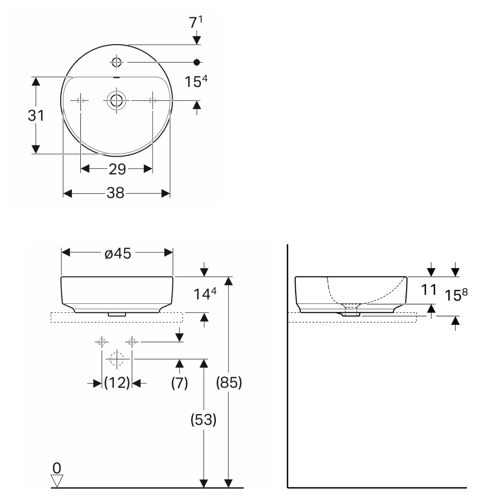 Умывальник GEBERIT VariForm 500.769.01.2
