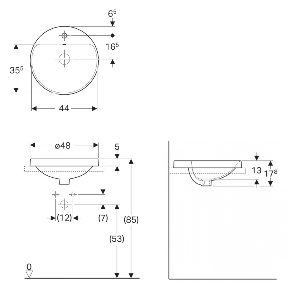 Умывальник GEBERIT VariForm 500.705.01.2