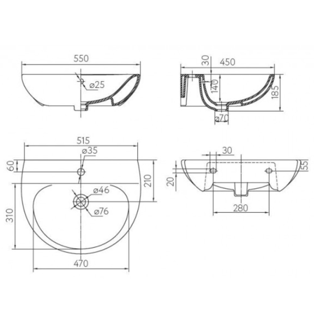 Умывальник KOLO RUNA L81155000