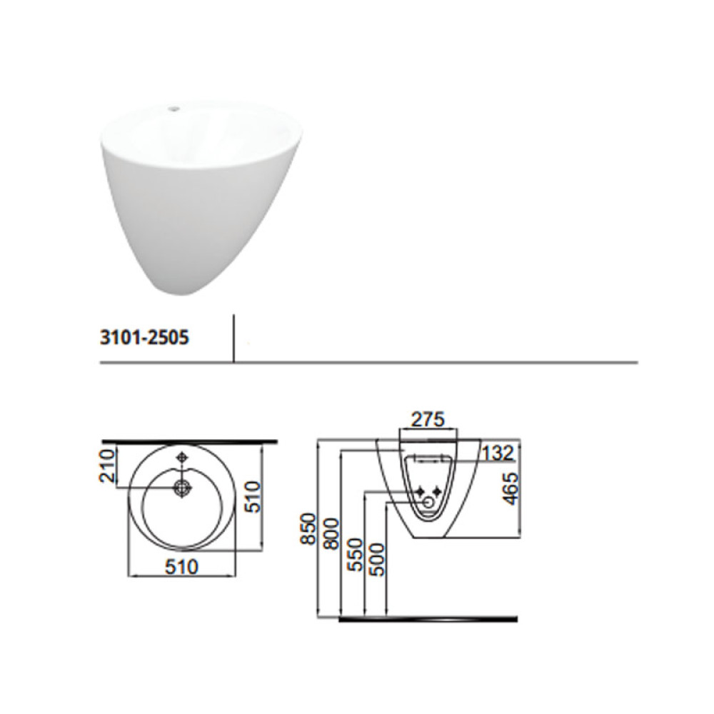 Умывальник IDEVIT Alfa 3101-2505