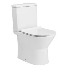 VOLLE FIESTA RIM компакт: унитаз 61,5*37*79см напольный, гор. выпуск, бачок с нижним подводом 3/4,5л, сиденье твердое Slim slow-closing
