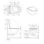GEBERIT SMYLE Square унитаз подвесной Rimfree, воронкоподобный, закрытая форма, с сиденьем с крышкой