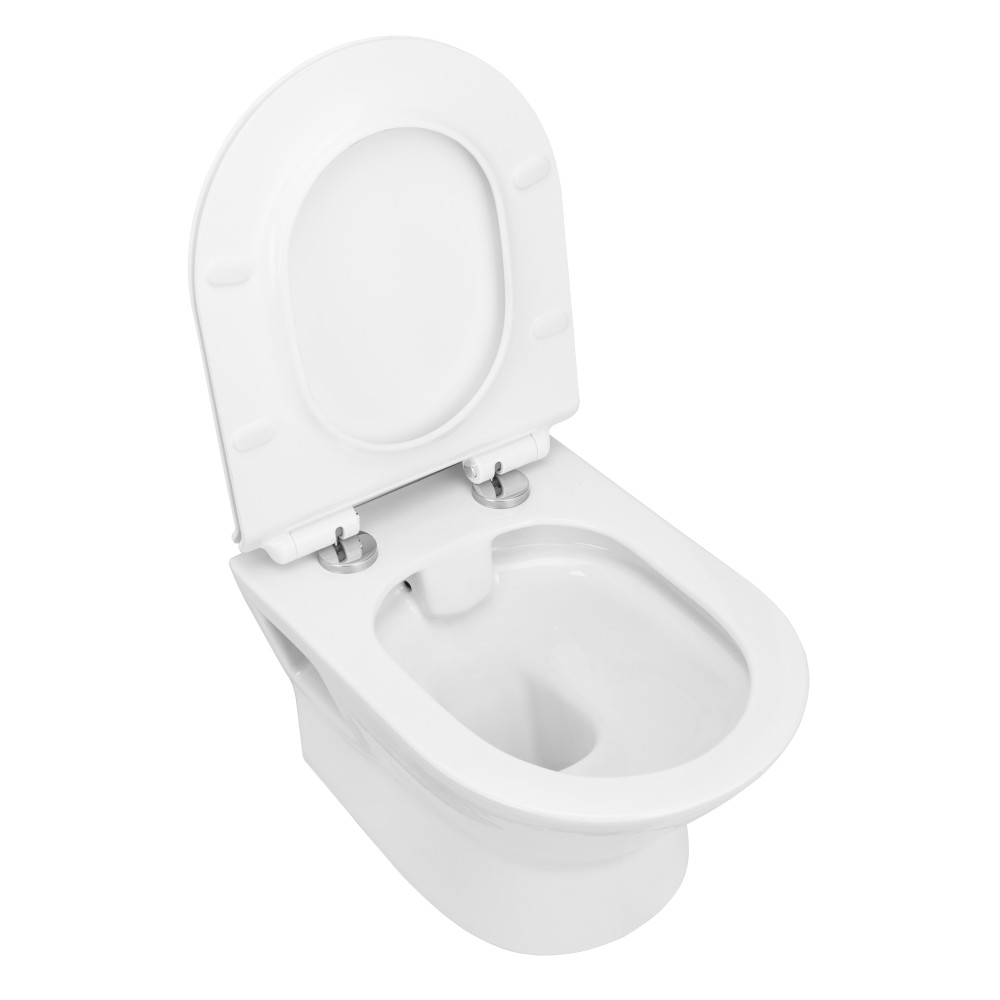 VOLLE FIESTA RIM унитаз 51*36*40см подвесной без ободка, сиденье твердое SLIM slow-closing
