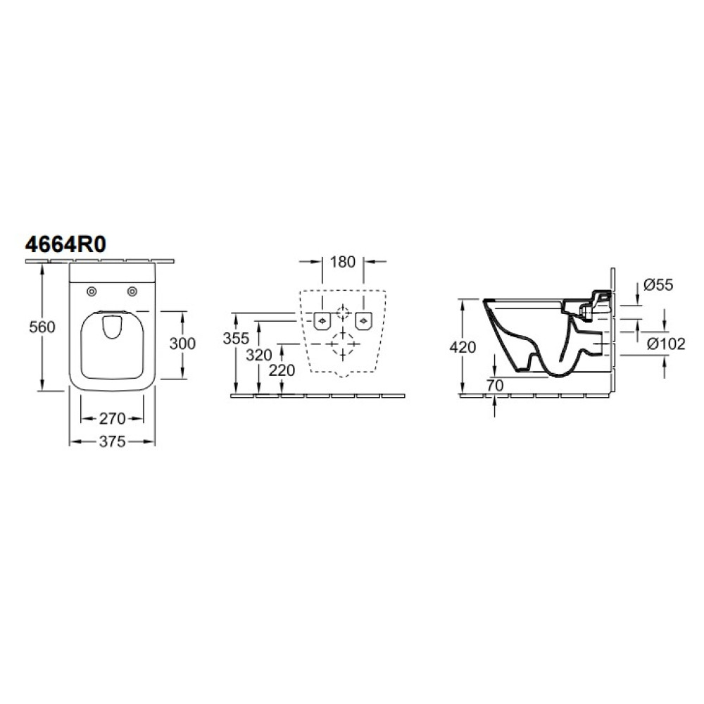 Унітаз підвісний VILLEROY & BOCH FINION 4664R0R1