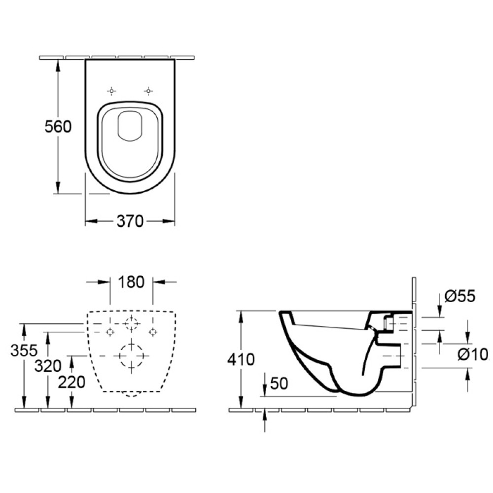 Унитаз подвесной VILLEROY & BOCH SUBWAY 660010R2