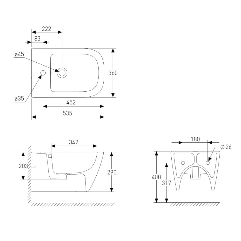 Унітаз підвісний VOLLE SOLO 13-55-111Capp