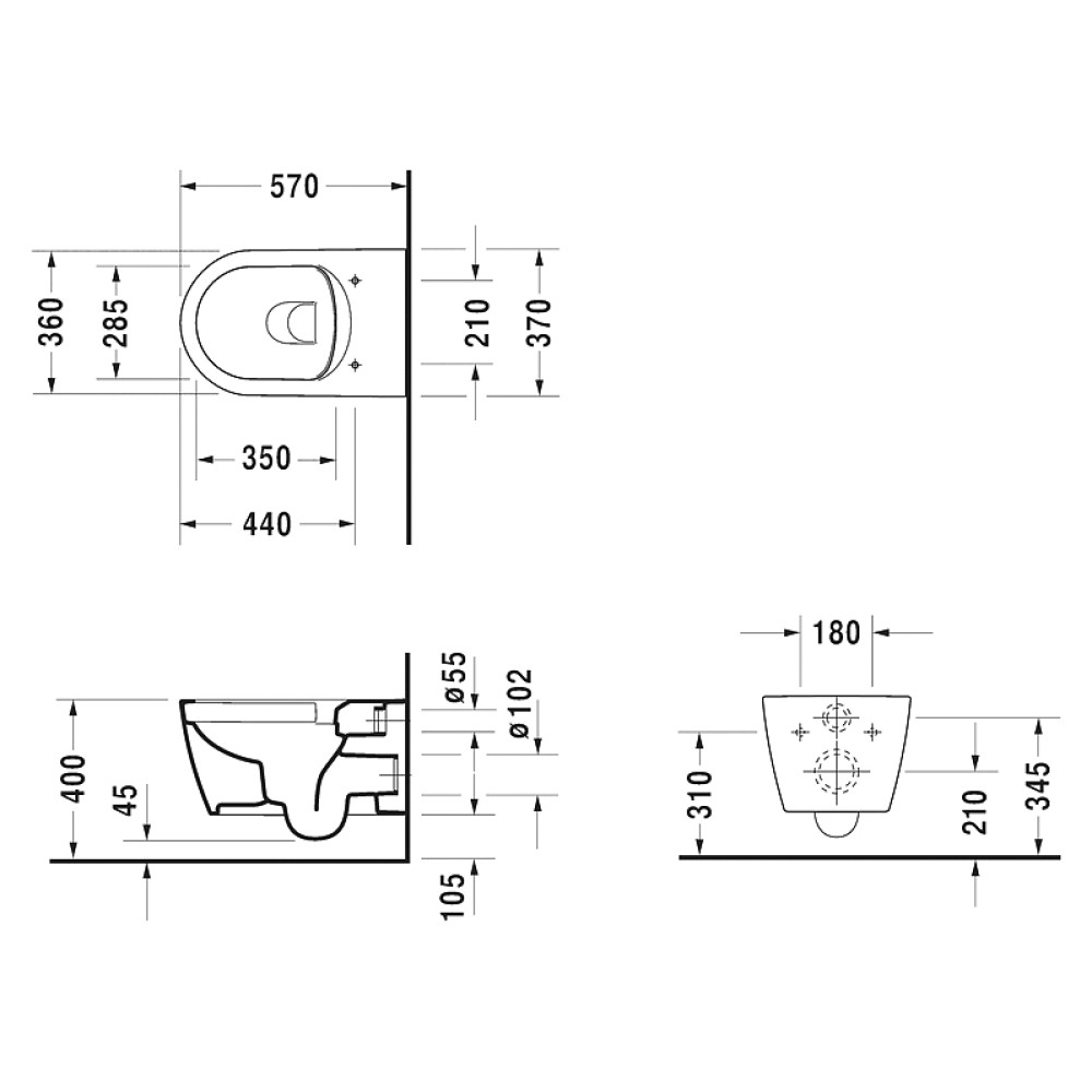 Унитаз подвесной DURAVIT ME BY STARCK 2529090000