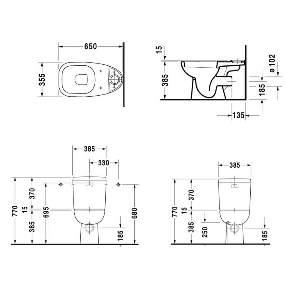 Унитаз напольный DURAVIT D-CODE 21110900002