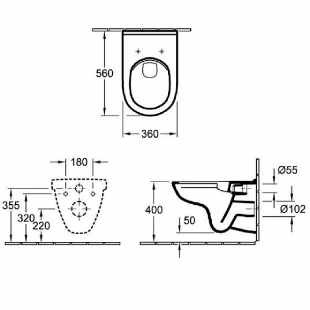 Унитаз подвесной VILLEROY & BOCH O.NOVO 5660HR01