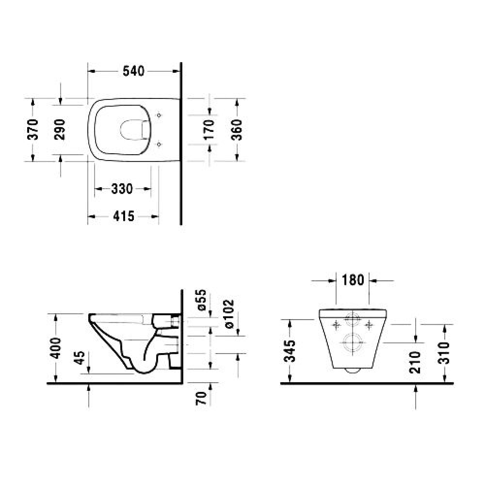 Унитаз подвесной DURAVIT DURASTYLE 2551090000