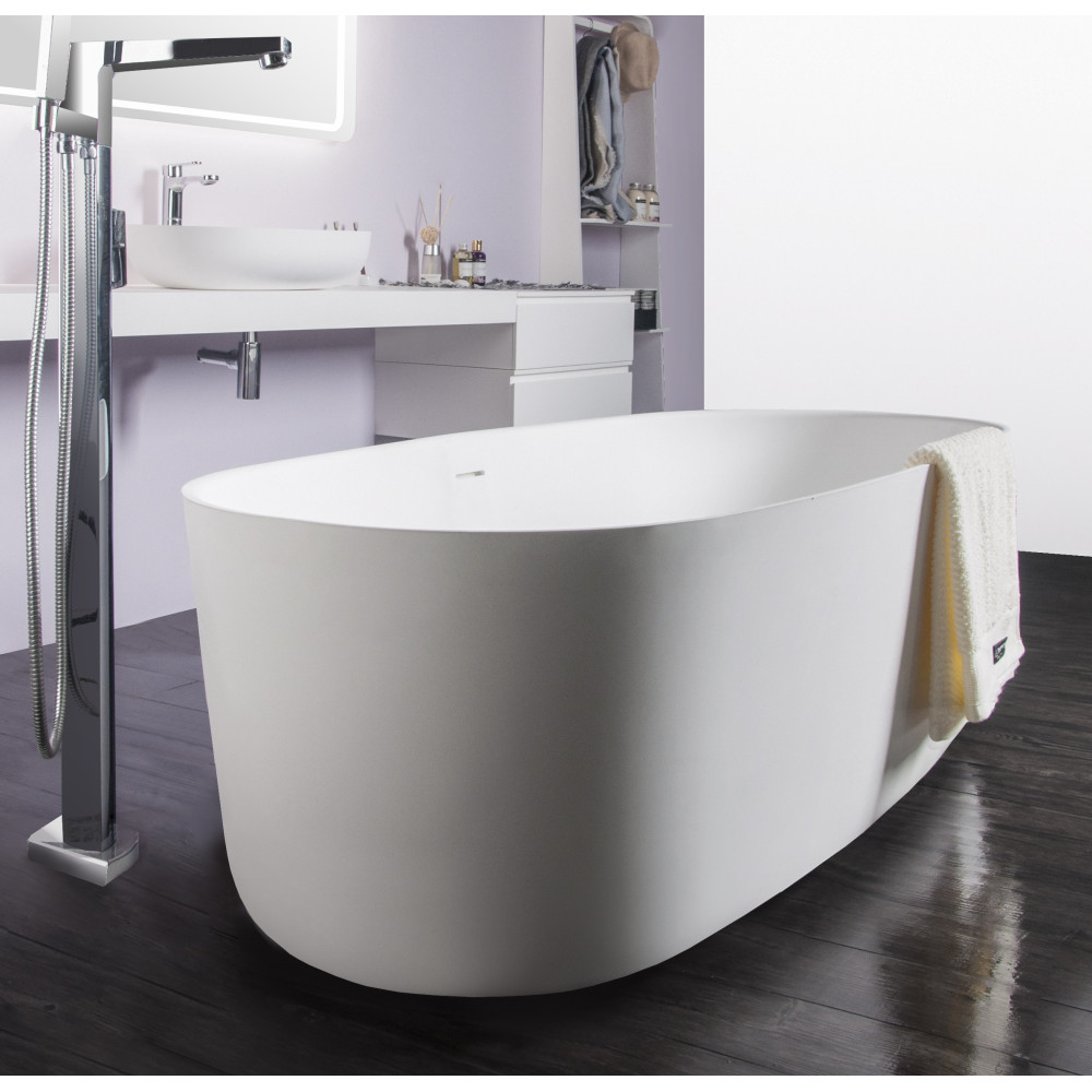 VOLLE Ванна 168*80*53см отдельностоящая каменная Solid surface