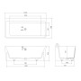 VOLLE Ванна 165*80*59см отдельностоящая/пристенная каменная Solid surface