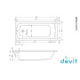DEVIT 18080123 COMFORT Ванна 180х80, з ніжками