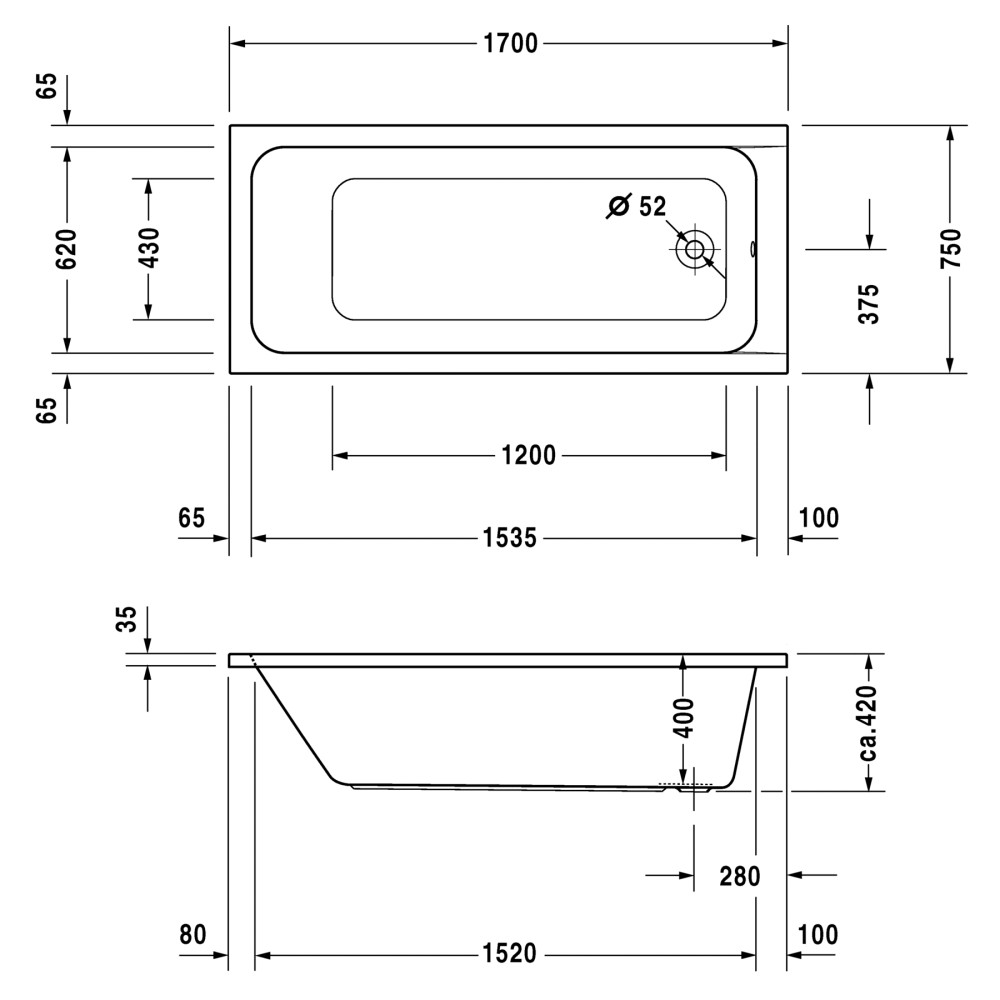 Ванна DURAVIT D-CODE 700100000000000