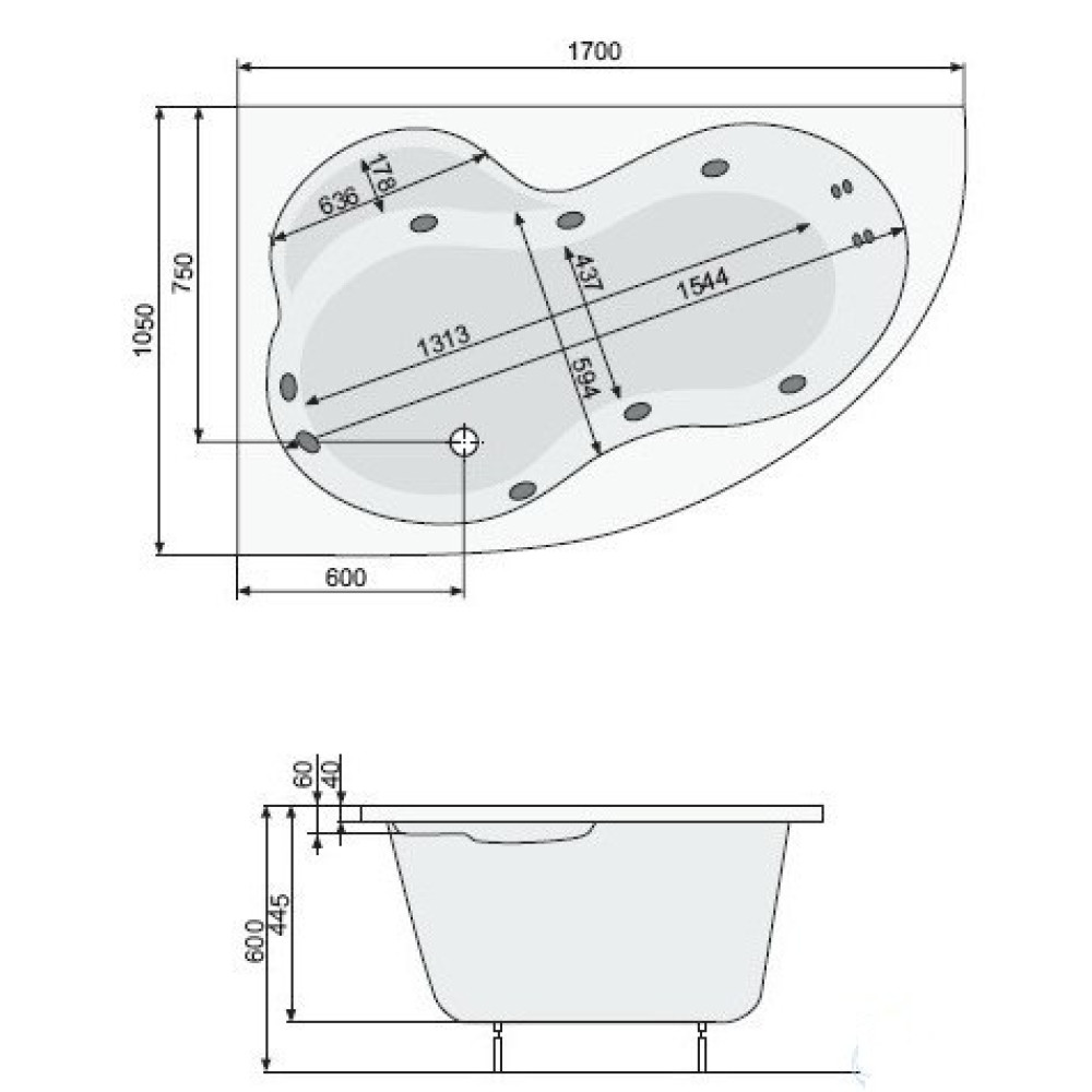 Ванна ROCA MISTRAL PWA3X10ZN000000